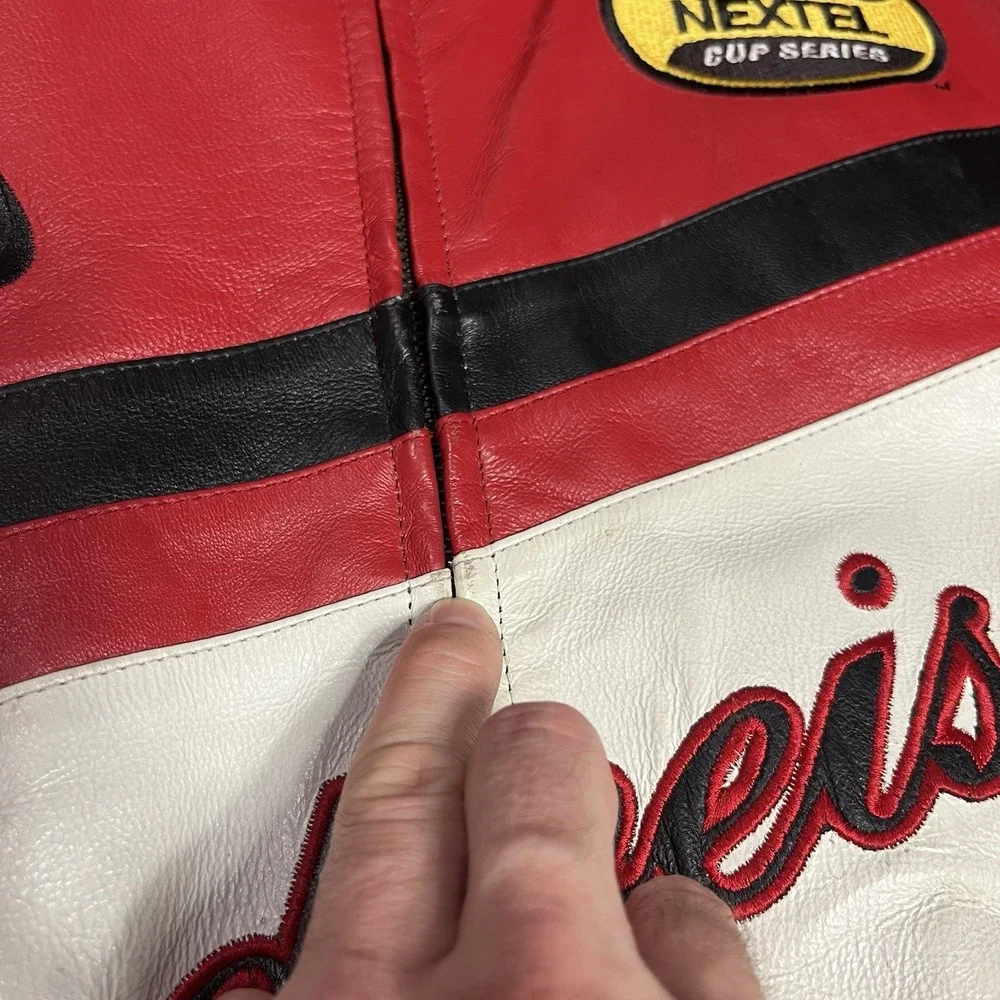 Dale Earnhardt Jr Jacket Men's Size XL Vintage Wilson Leather NASCAR Racing